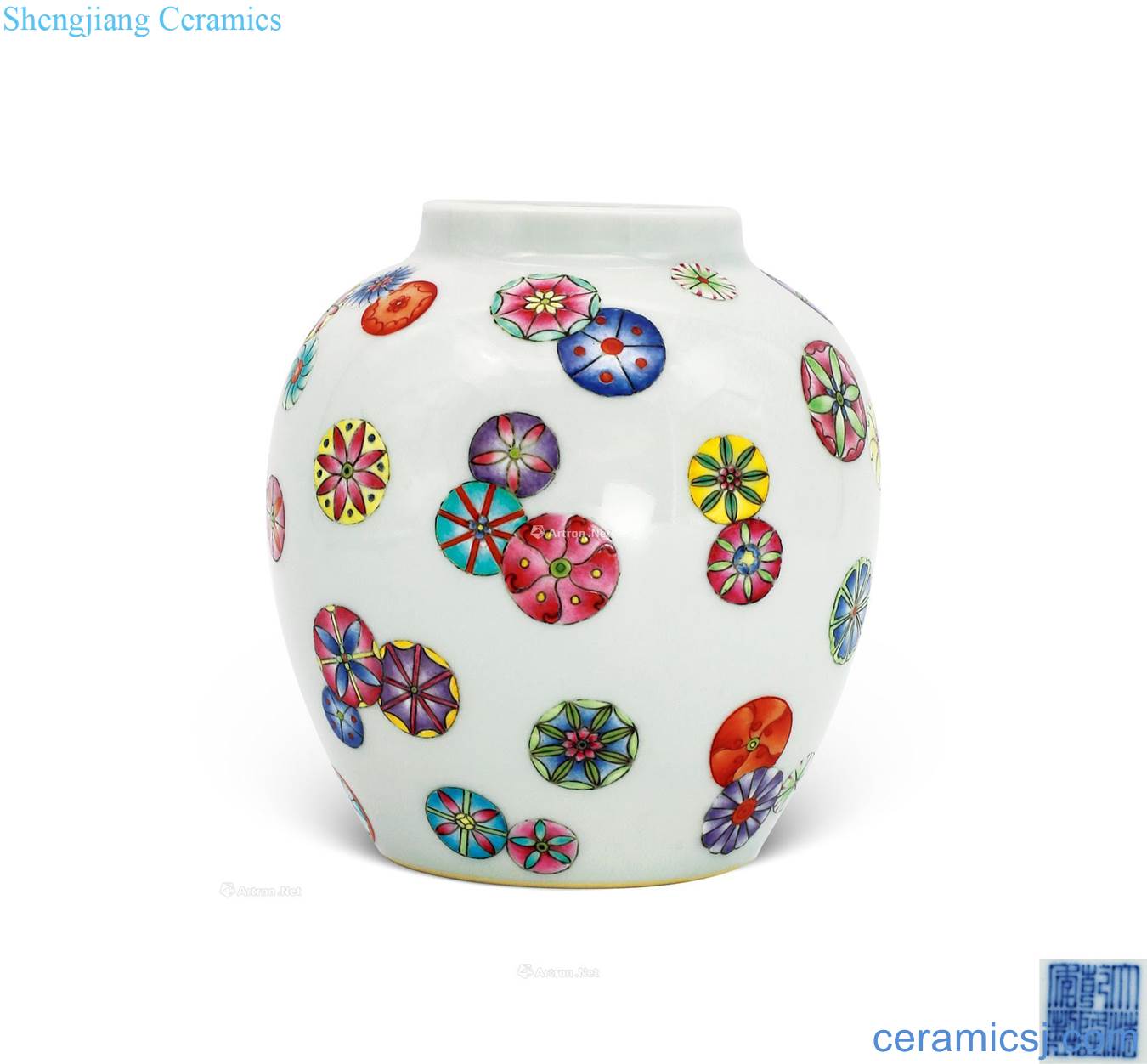 Qing qianlong pastel ball pattern cans