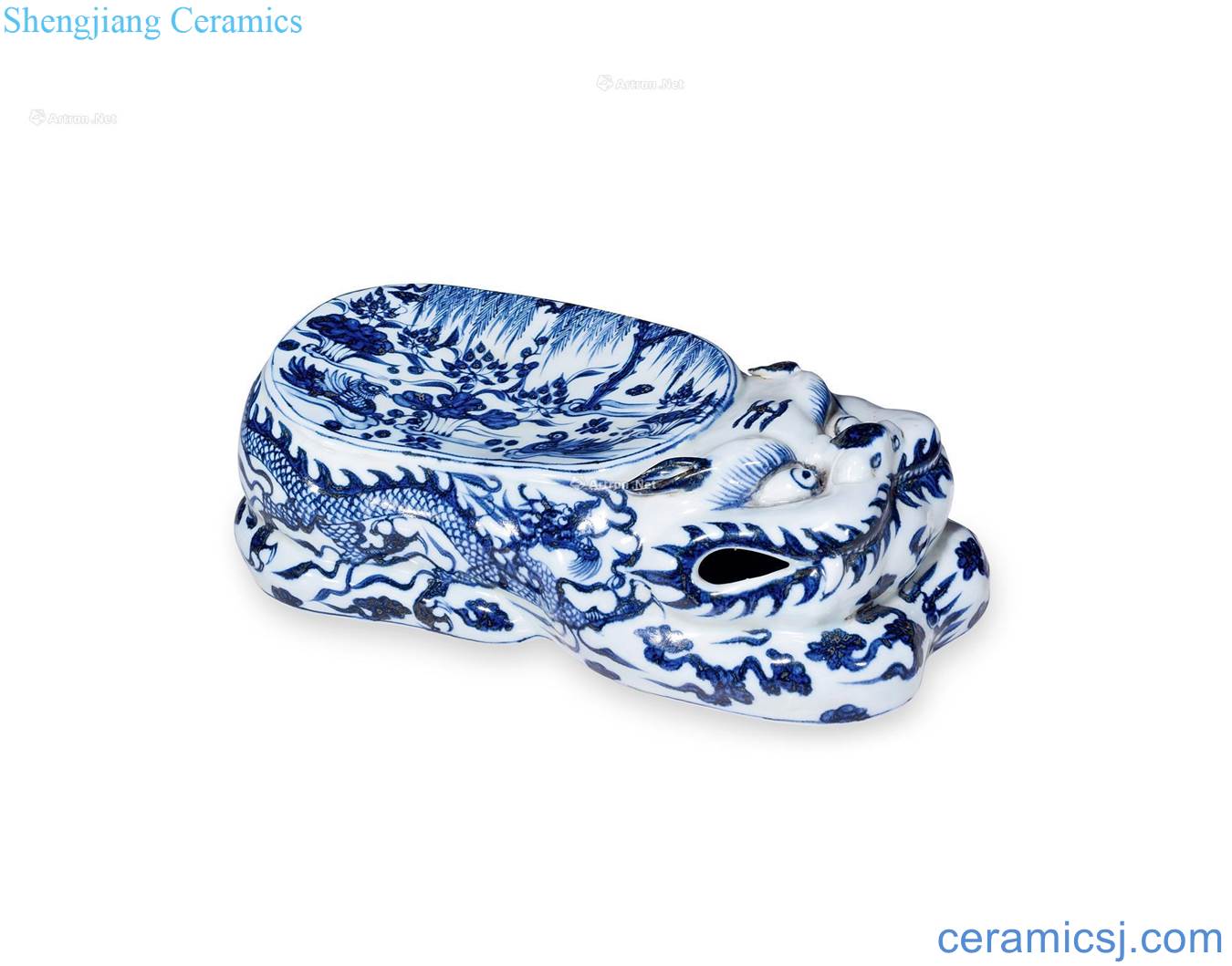 yuan Blue and white dragon grain yuanyang HeChi grain tiger pillow