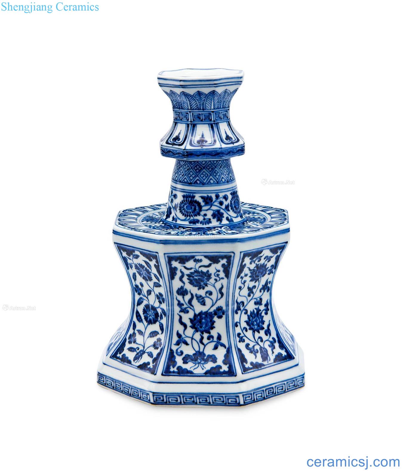 Ming yongle Blue and white branch flowers grain candlestick