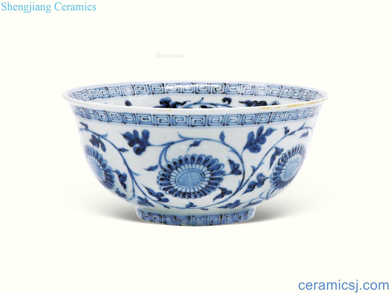 Ming hongwu Blue and white flower green-splashed bowls