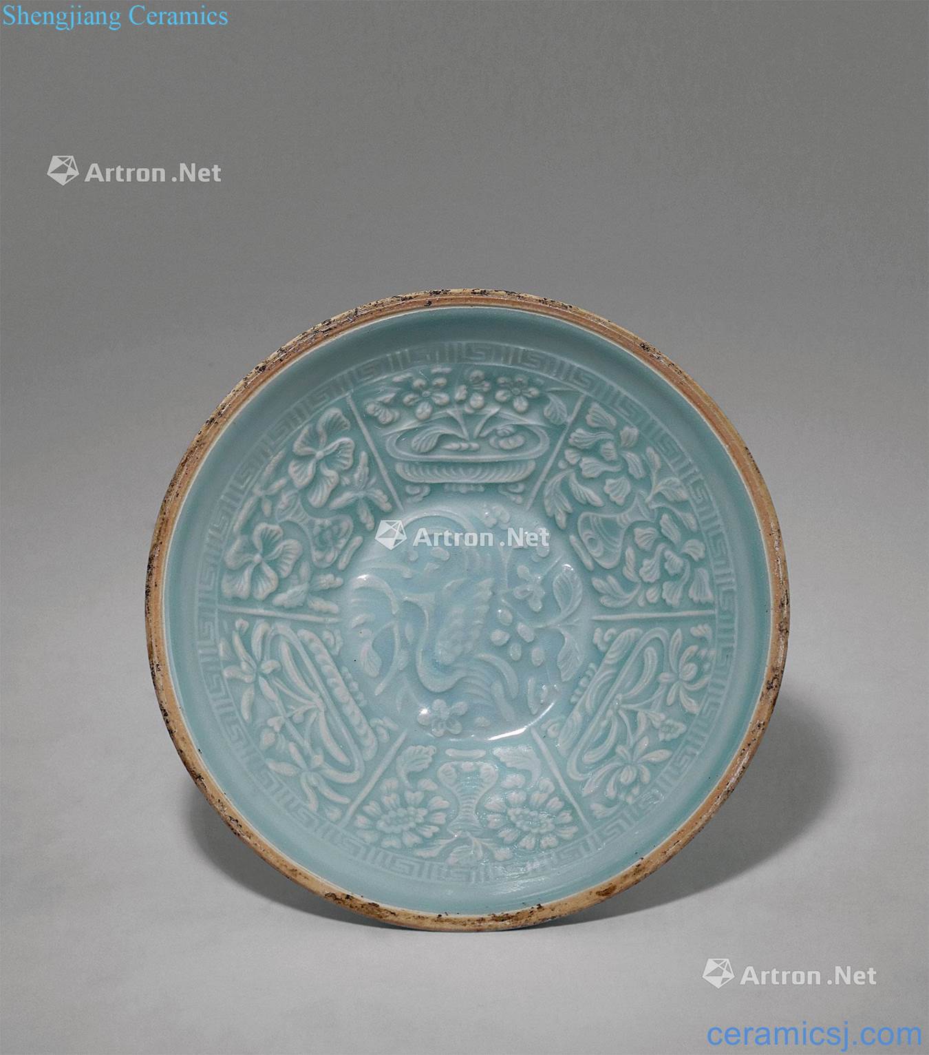 Northern song dynasty blue box of scene graph printing bowl