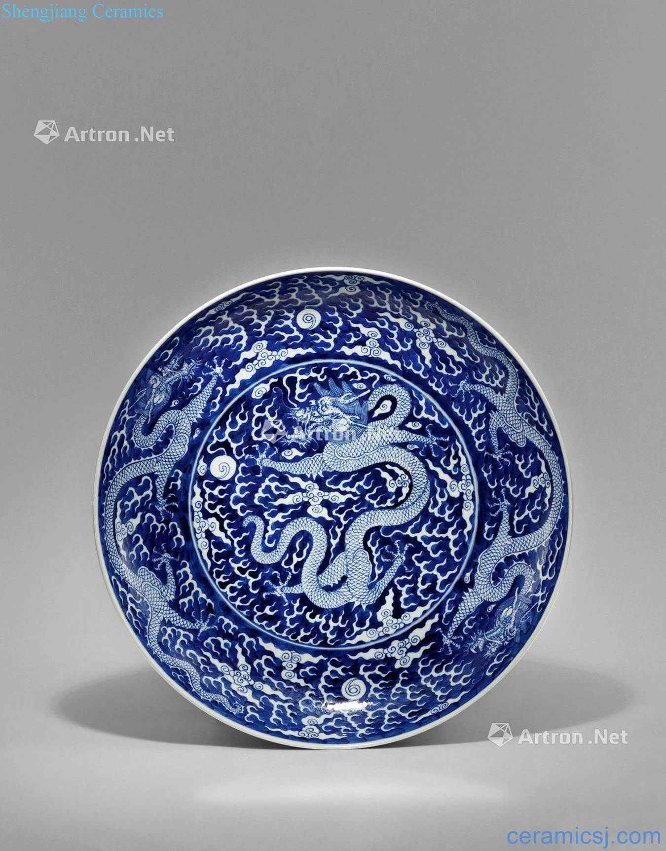 Qing guangxu Blue against the white dragon grain market