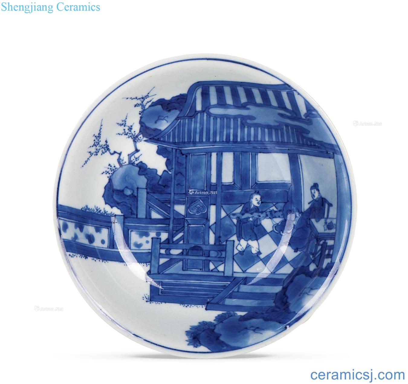 The qing emperor kangxi Blue and white western characters