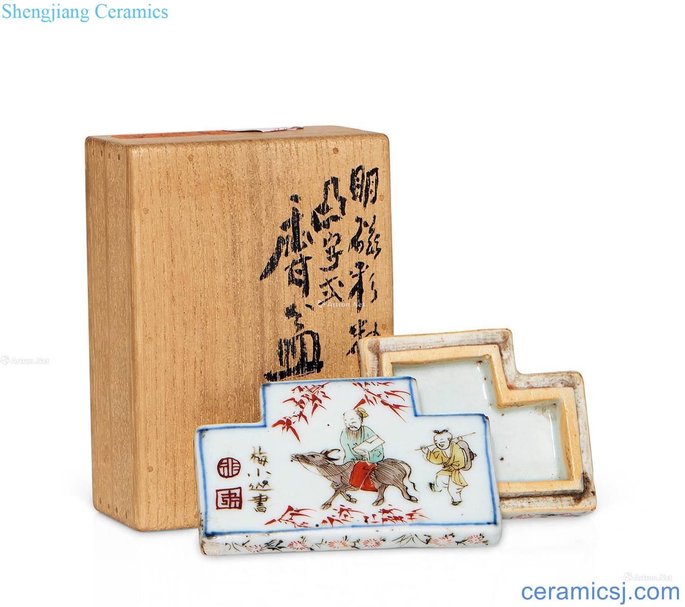 The late Ming dynasty Lao tze through convex type fragrance box