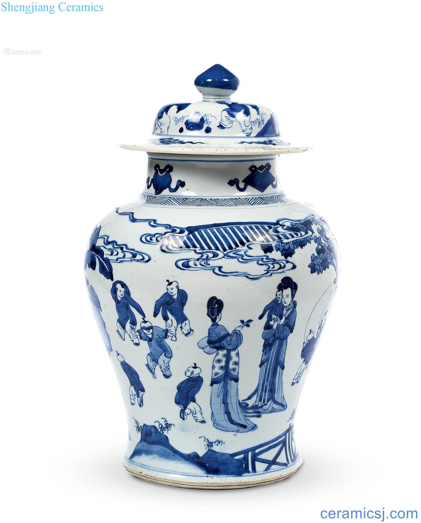 The qing emperor kangxi Blue and white 16 4 princess general tank