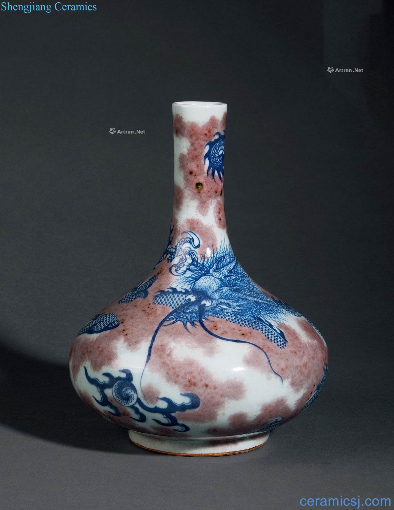 Qing dynasty blue-and-white youligong YunLongWen water bottles
