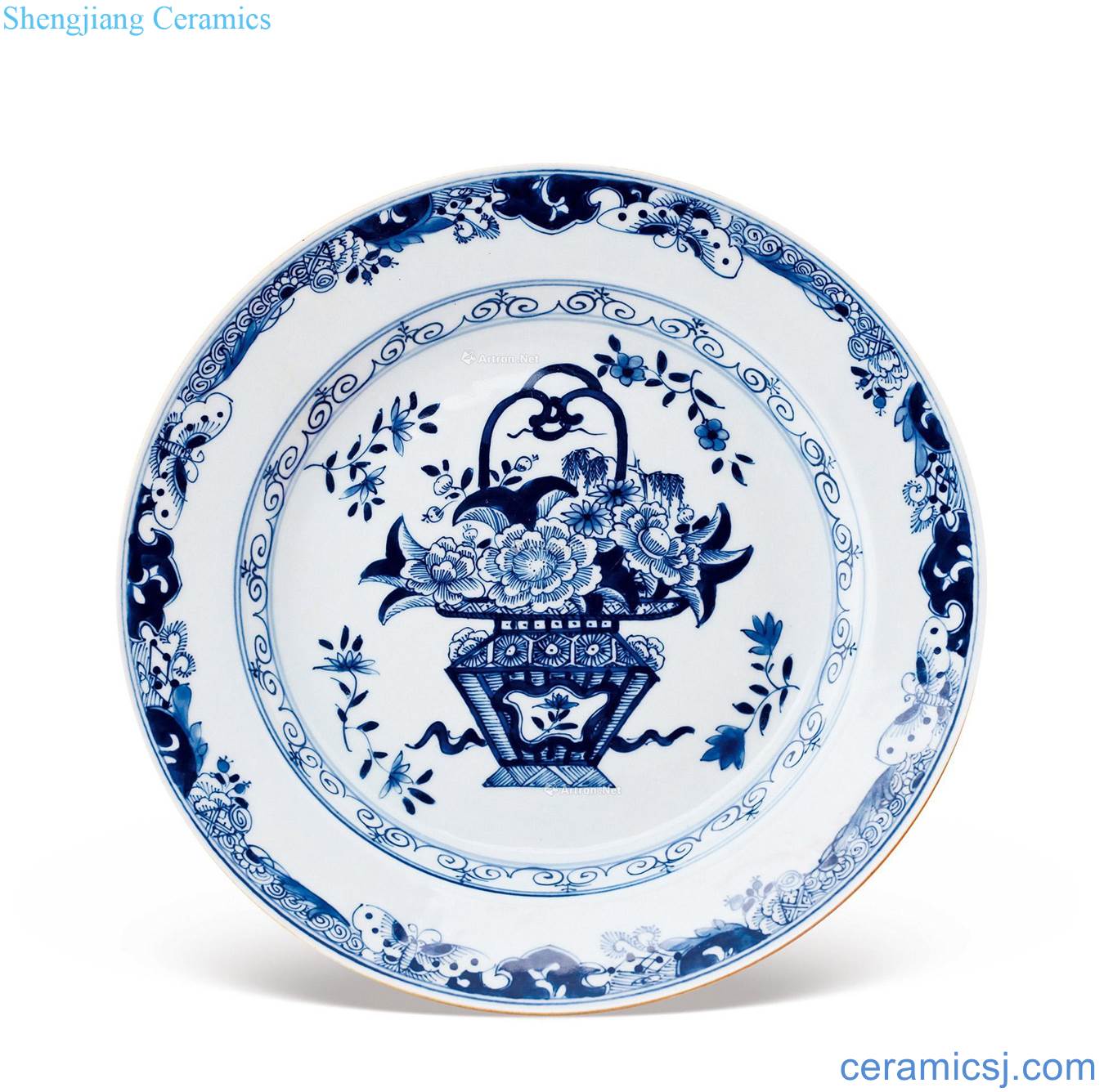 Qing porcelain plate was born in a rich basket