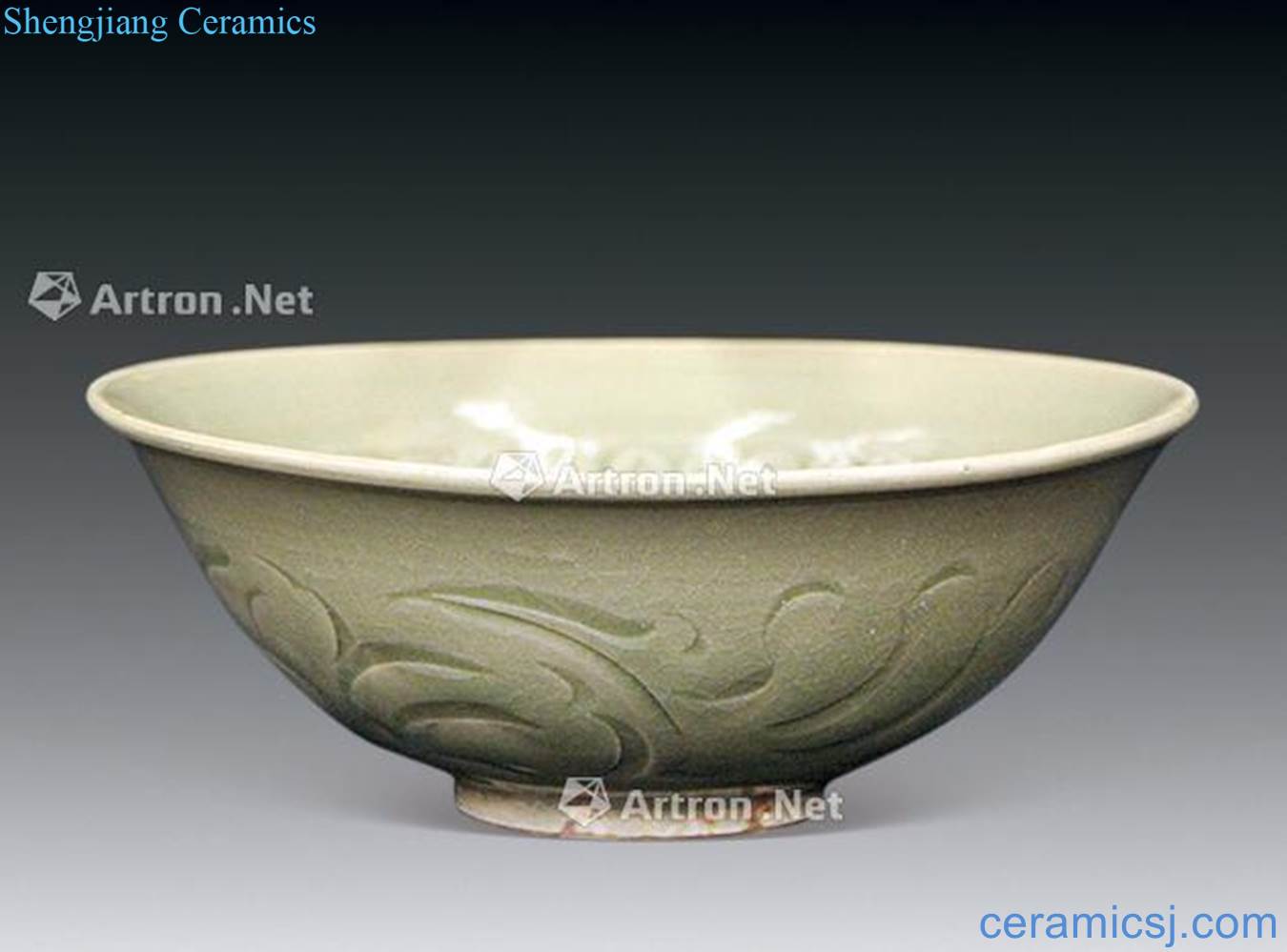 Jin yao state 2 face engrave peony bowl