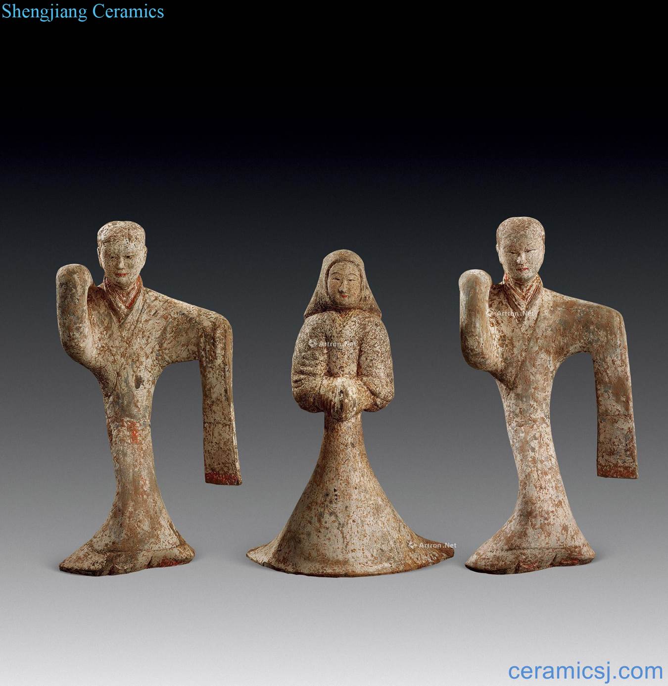 The han dynasty dancing figurines