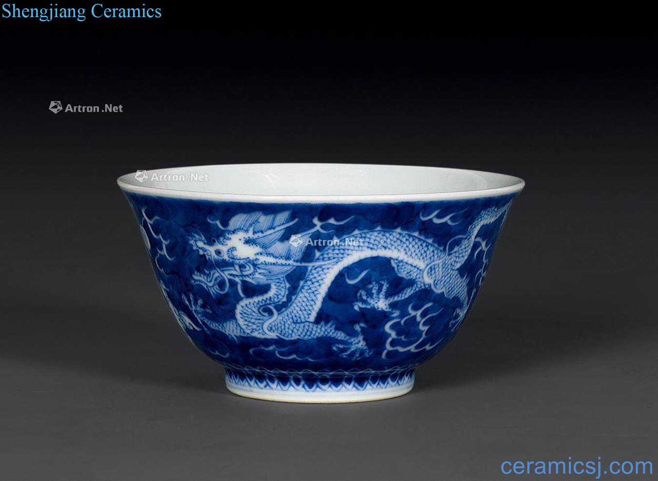 Qing daoguang Kiln blue sea dragon bowls