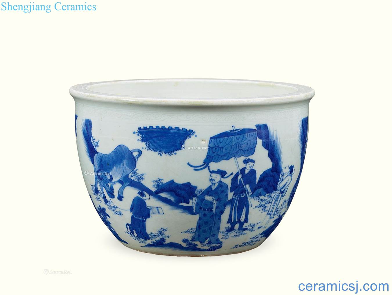 Ming chongzhen blue ji q c cattle cylinder
