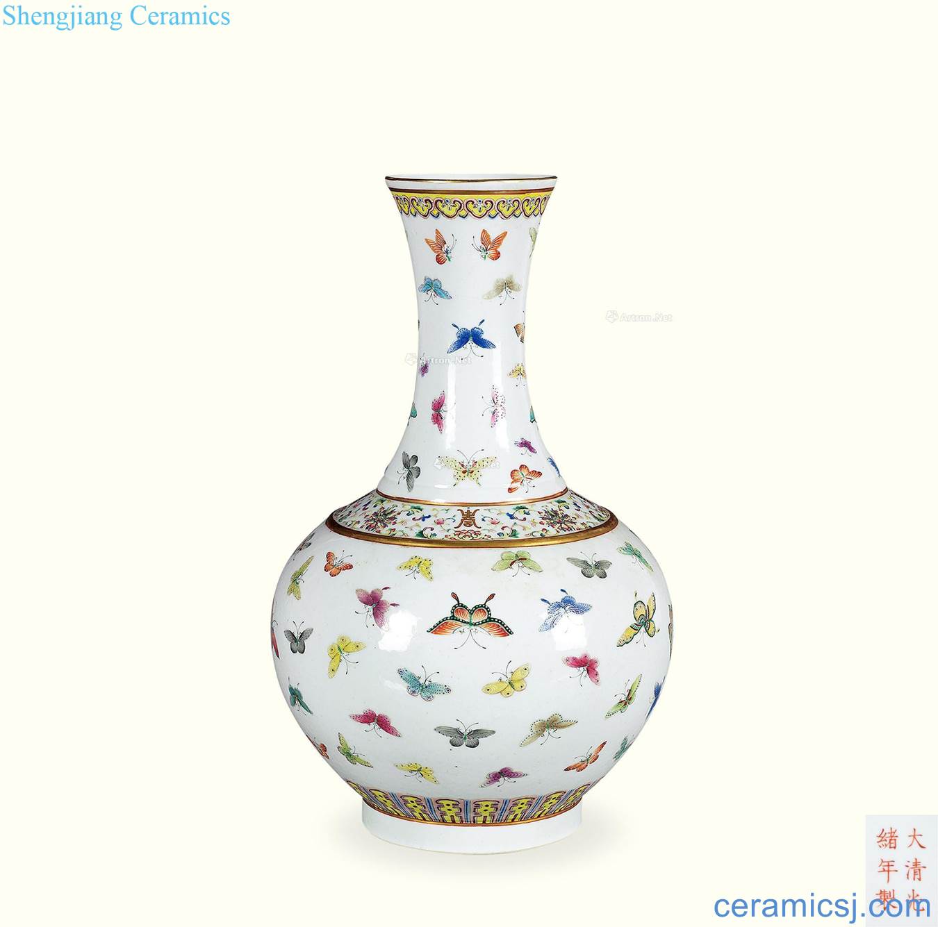 Qing guangxu Adjustment of the reward bottle kiln enamel
