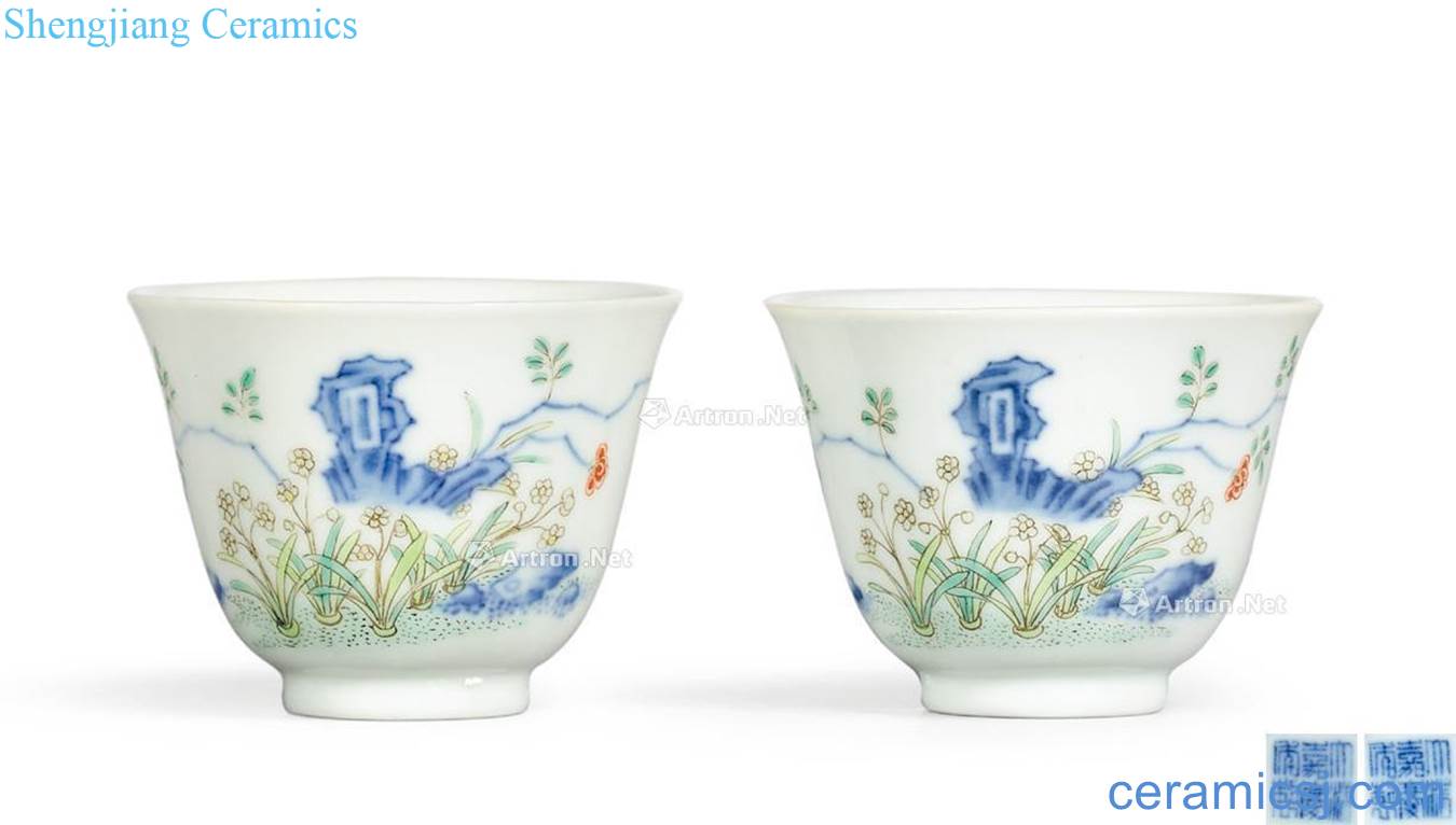 Qing jiaqing colorful flora cup (a)