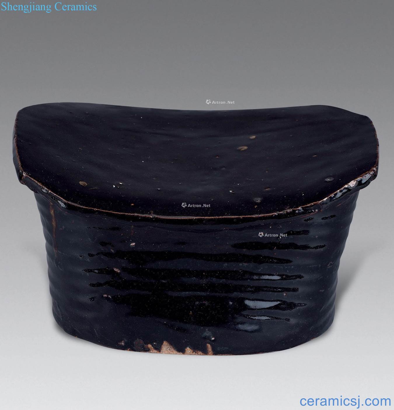 Song magnetic state kiln black glaze pillow