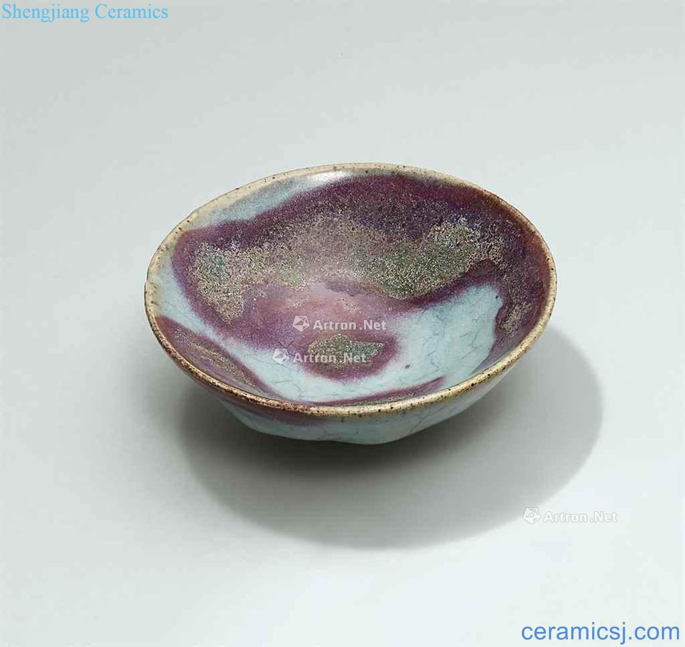 yuan Blue glaze purple small 盌 masterpieces