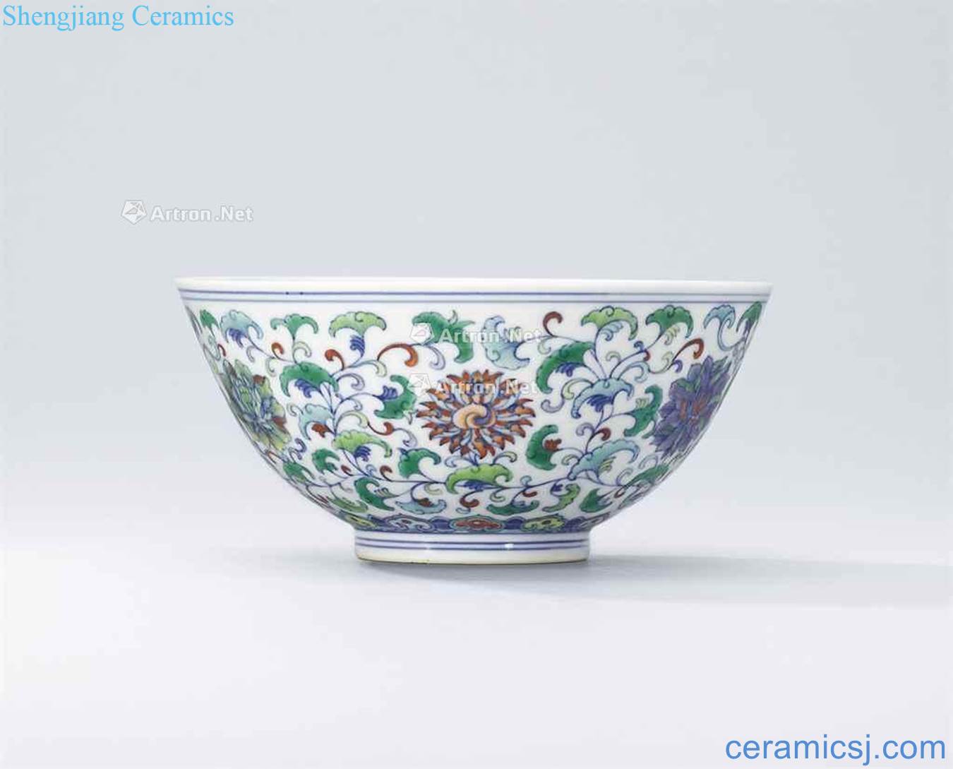 Qing qianlong bucket colors branch lines 盌 flowers
