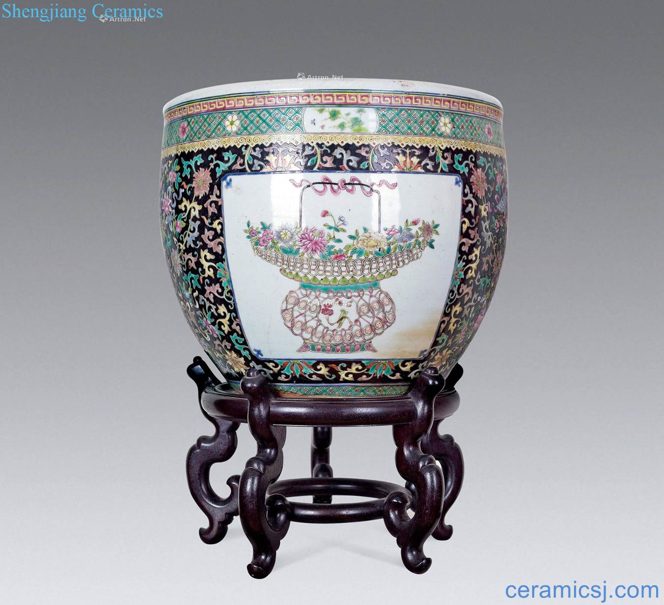 Mid qing pastel medallion cylinder