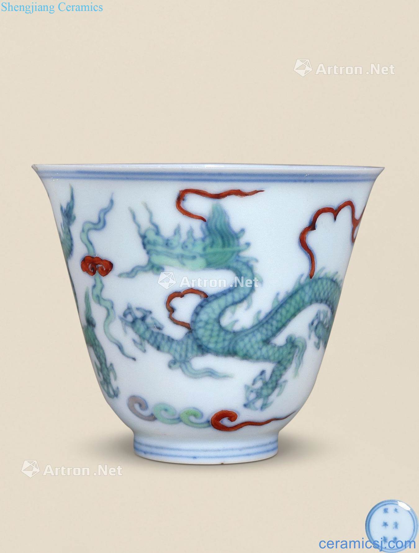 The qing emperor kangxi Bucket YunLongWen cup
