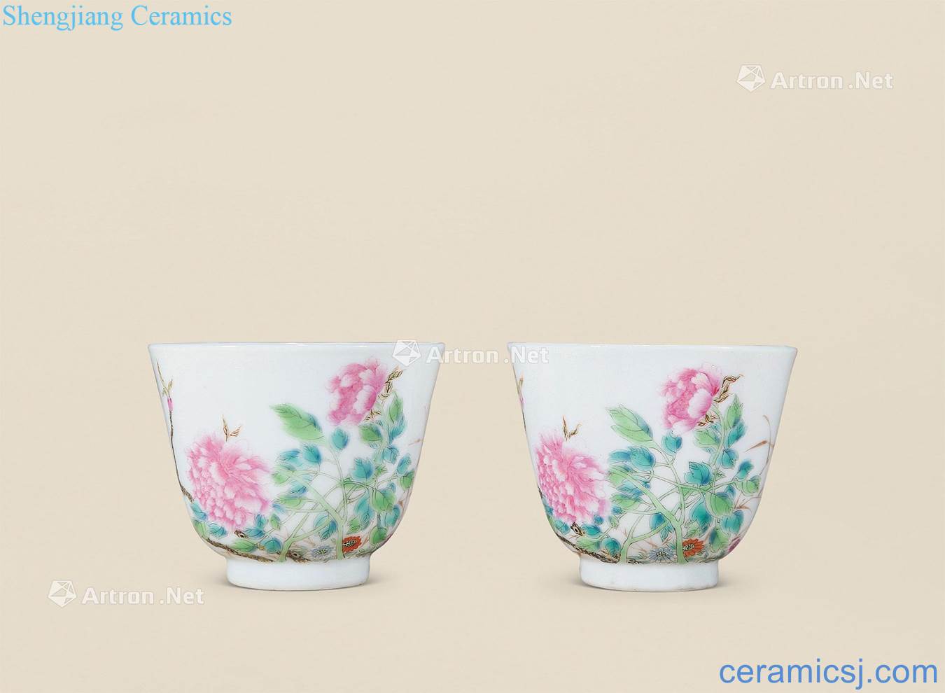 Clear pastel flowers grain cup (a)