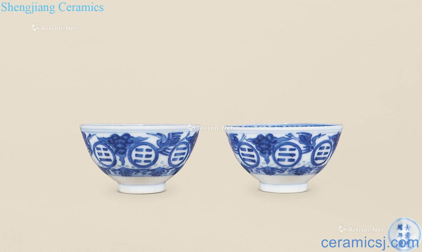 Qing guangxu Blue and white James t. c. na was published gossip green-splashed bowls (a)