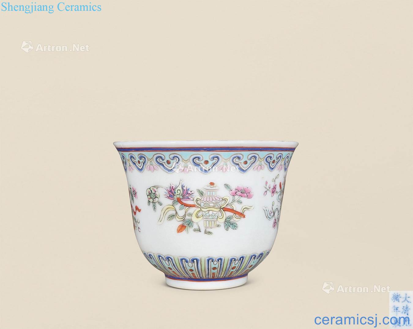 Pastel sweet grain reign of qing emperor guangxu cup