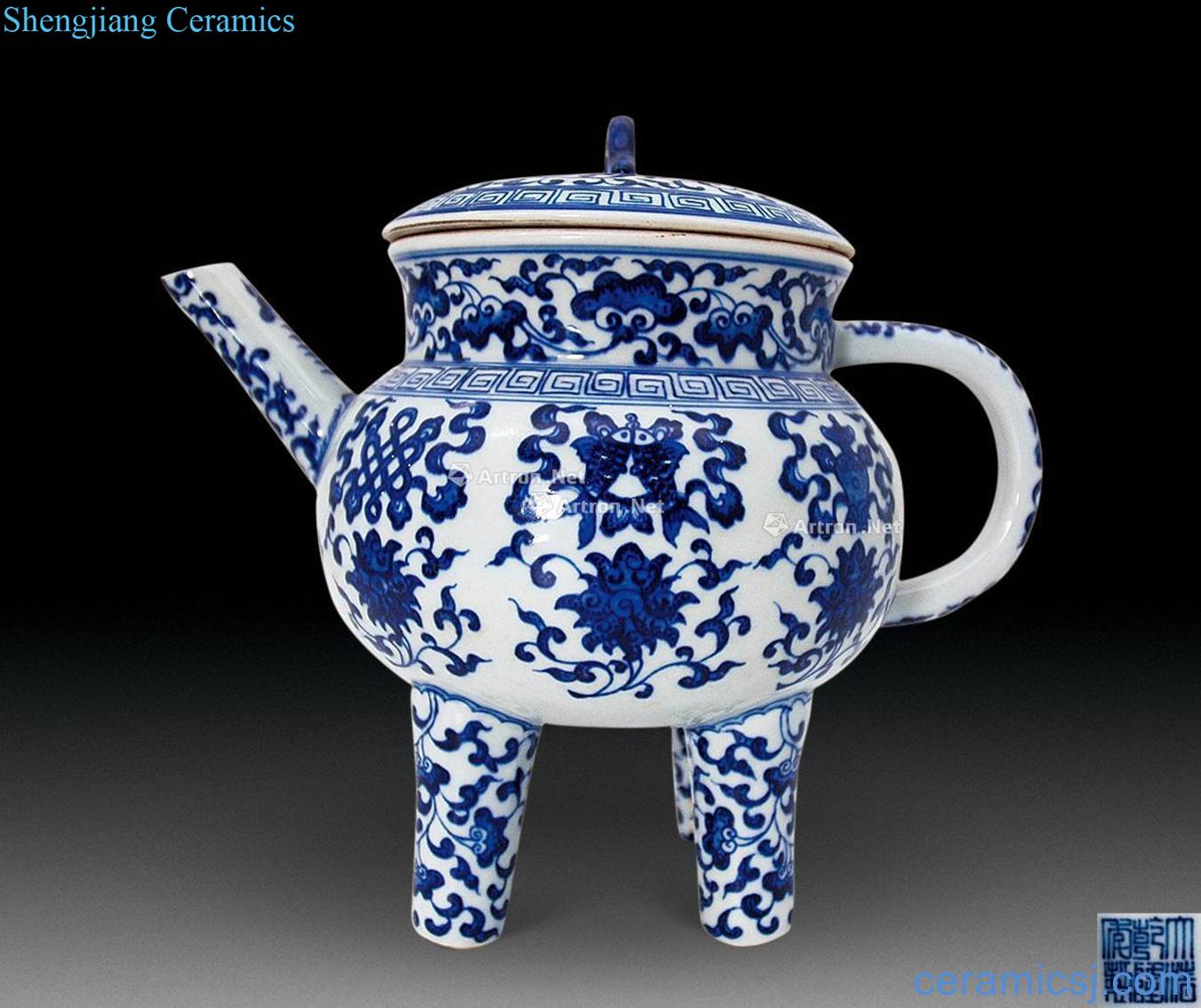 qing Blue and white sweet grain teapot