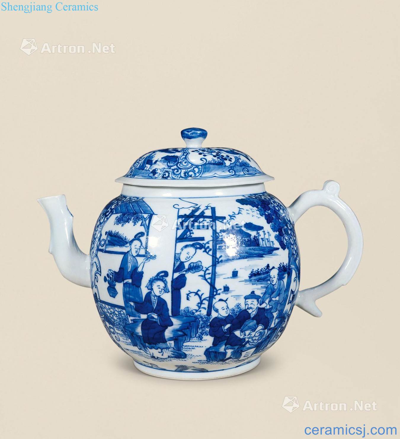 Clear blue character big teapot