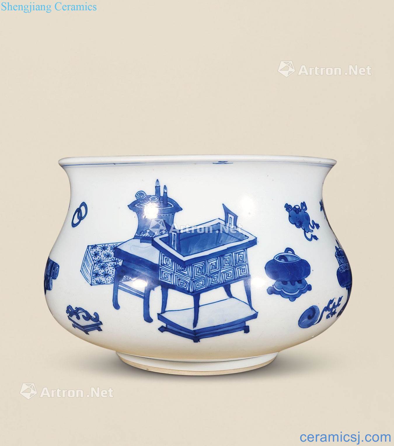 The qing emperor kangxi Blue and white antique WenXiangLu