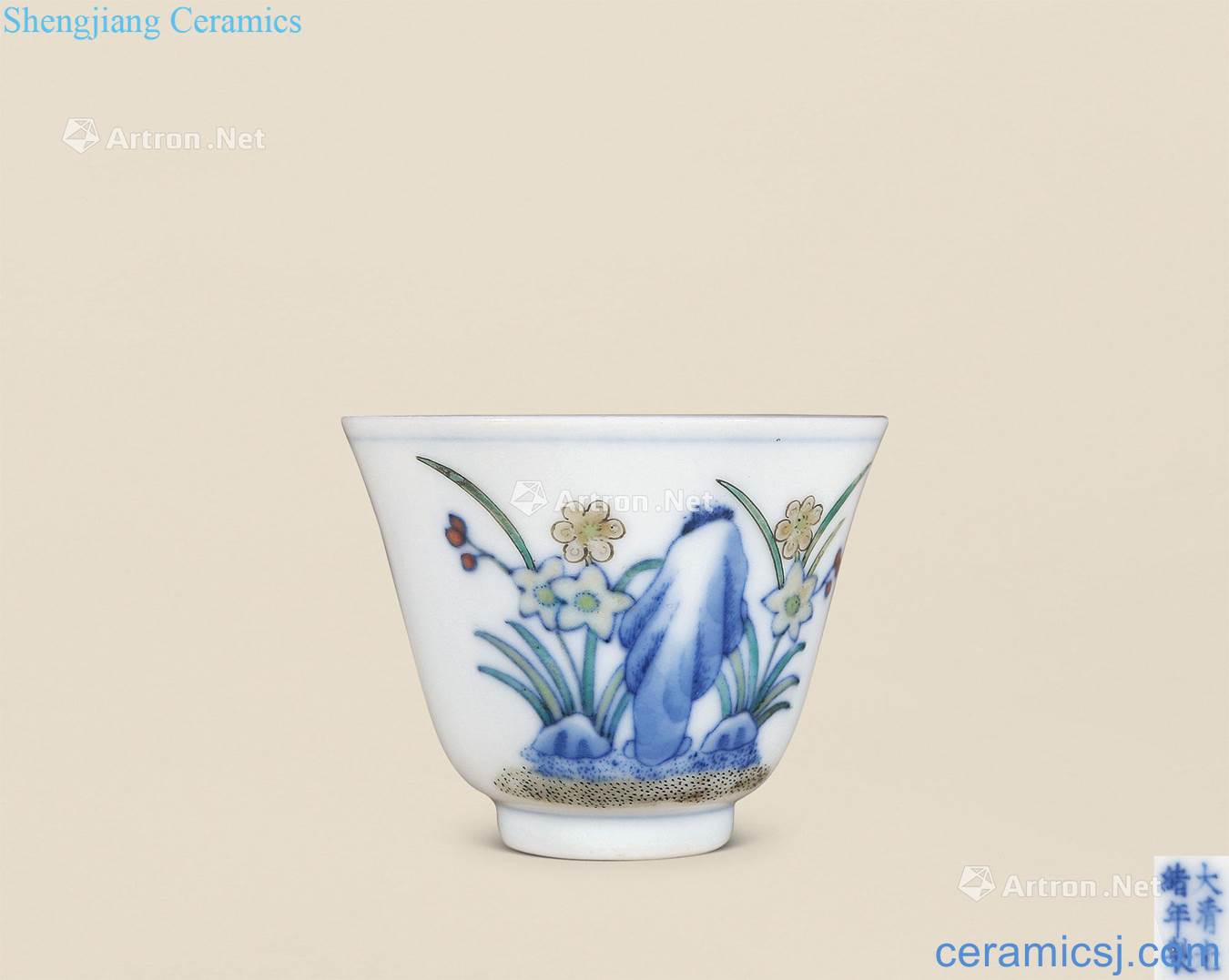 Qing guangxu bucket color orchids cup