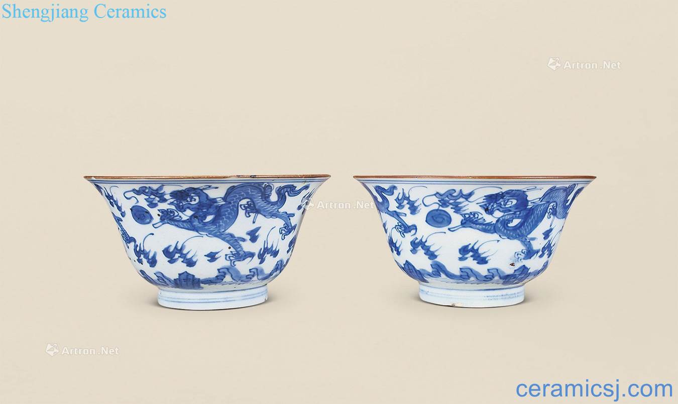 The qing emperor kangxi Blue and white YunLongWen bowl (a)