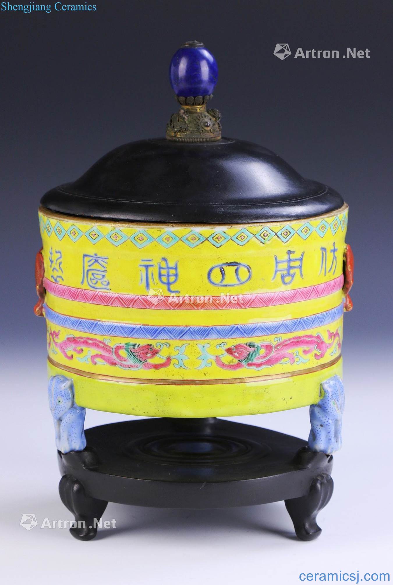 Qing daoguang enamel jewelry box type furnace