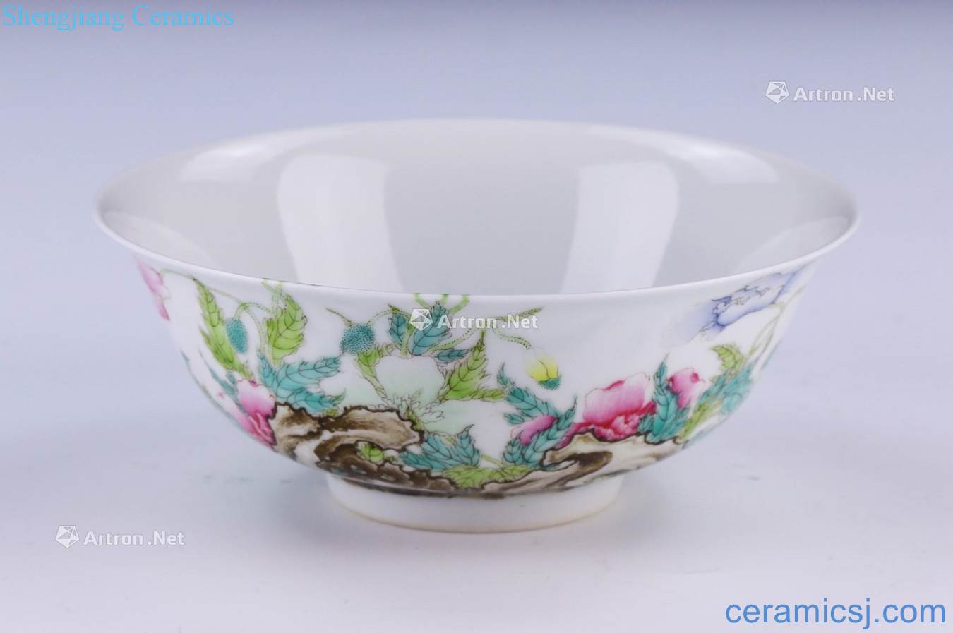 Qing qianlong pastel thin foetus branch flowers bowl
