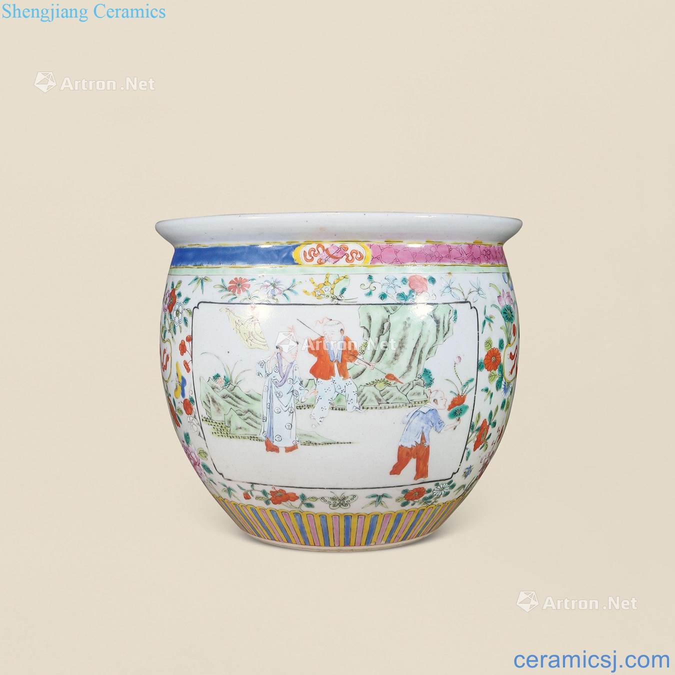 Dajing pastel medallion YingXiWen cylinder