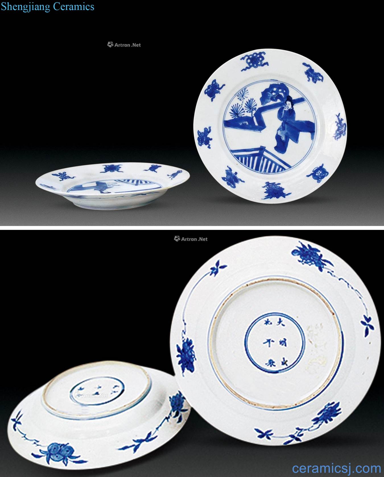 The qing emperor kangxi Blue and white had sweet dish