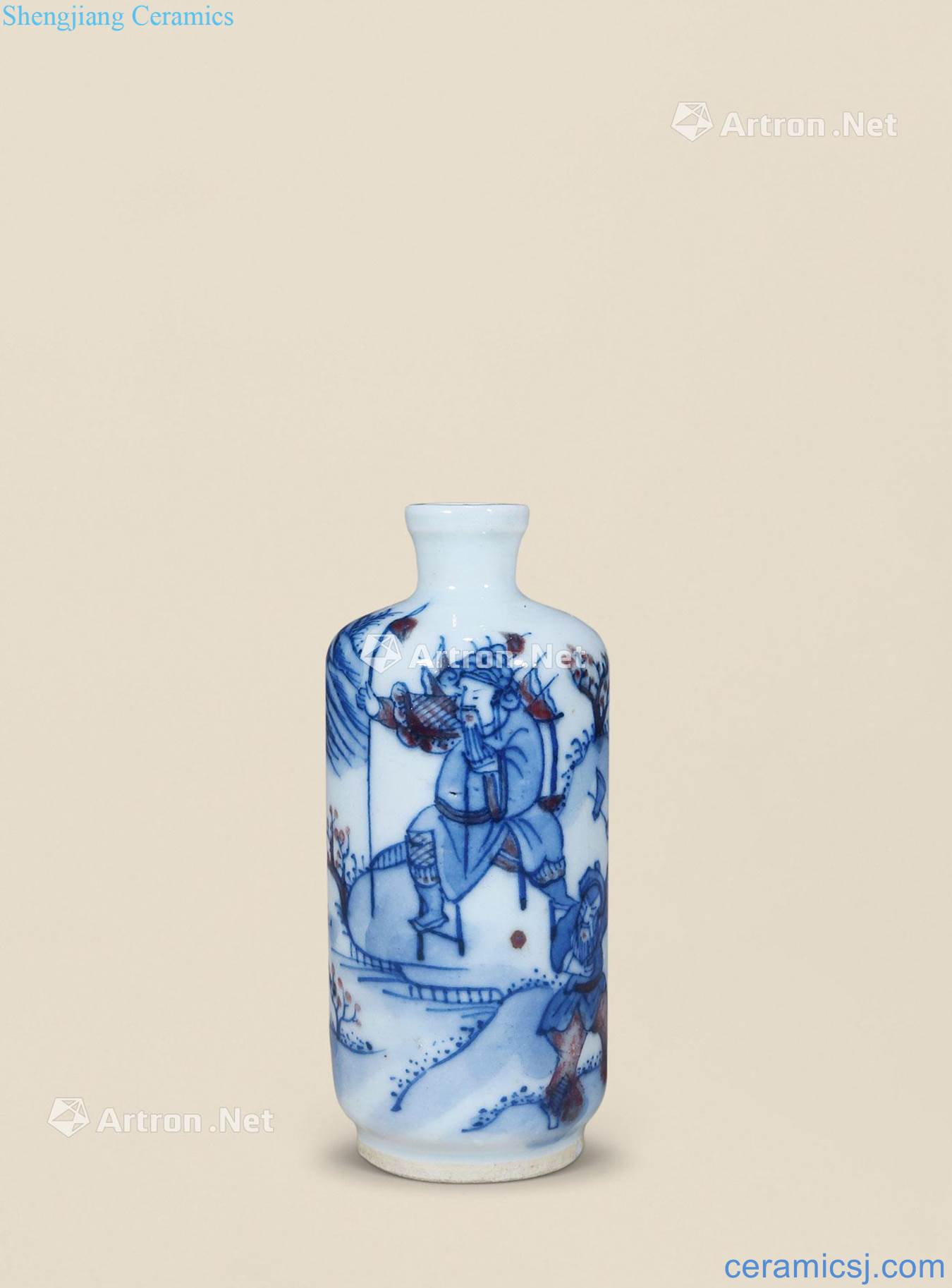 Qing dynasty blue-and-white youligong pipes of characters