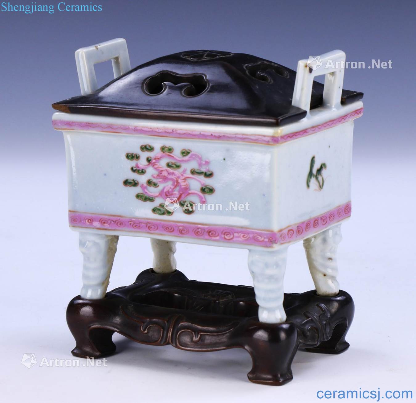 Qing dynasty porcelain enamel pot type incense burner