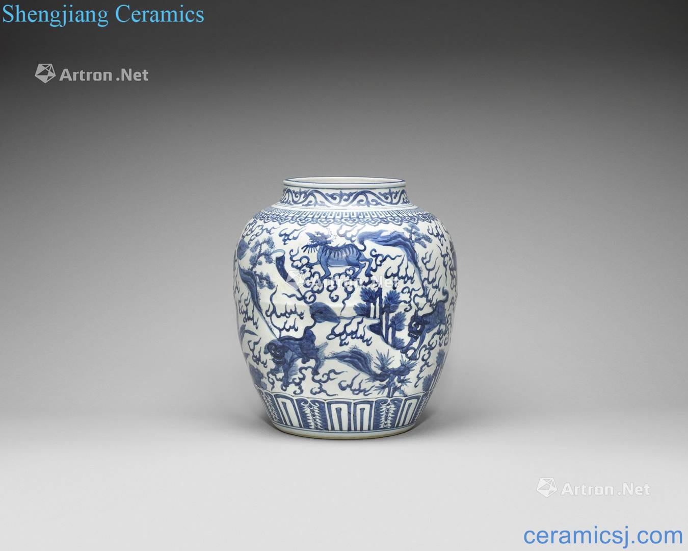 Ming wanli Blue and white benevolent moire big pot
