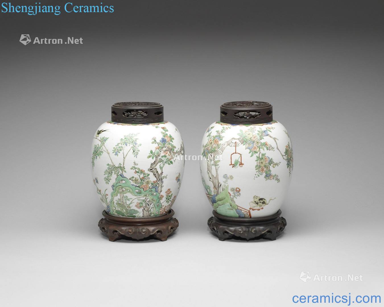The qing emperor kangxi Colorful marble figure tank (a)