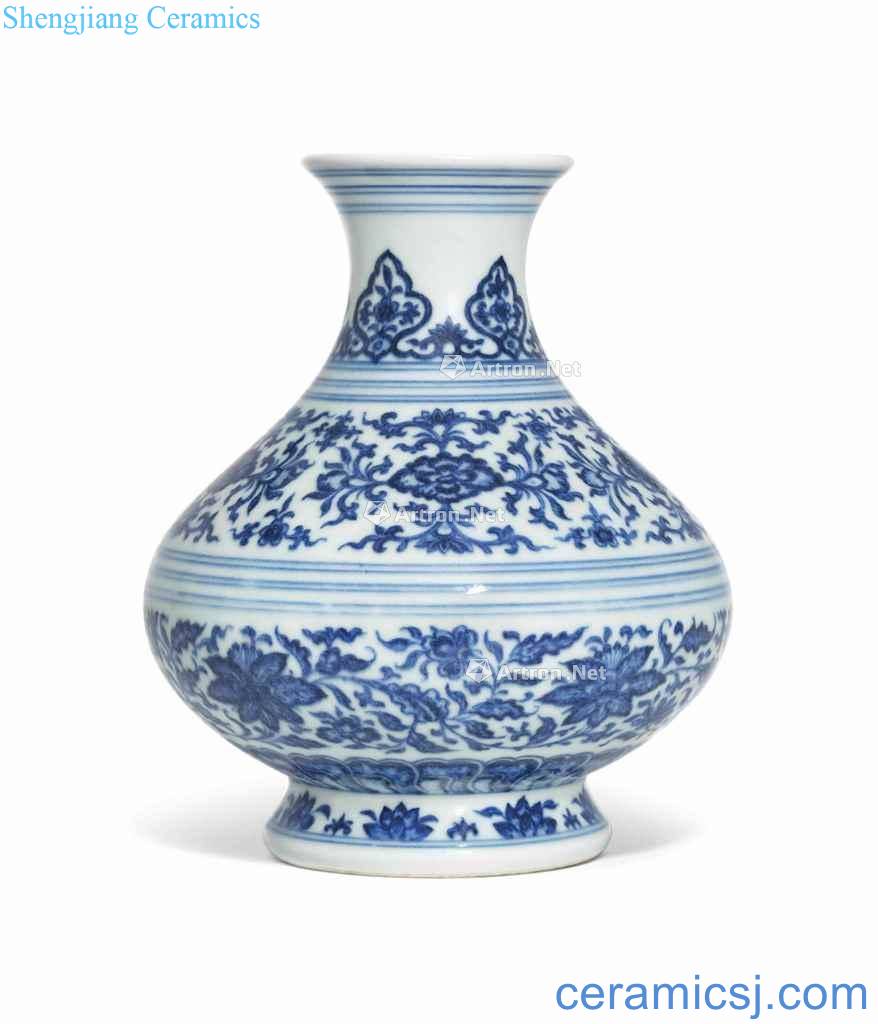 Yongzheng period (1723-1735), A RARE MING - STYLE BLUE AND WHITE FLORAL VASE