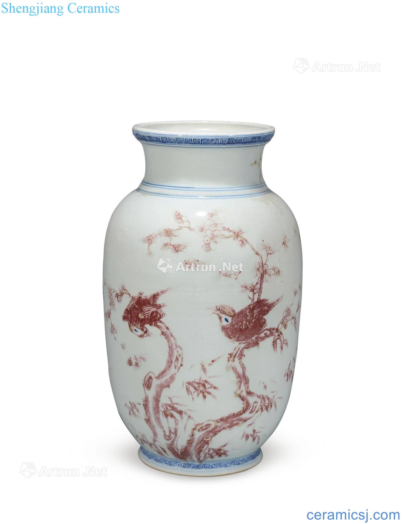 Qing qianlong Blue and white youligong painting of flowers and grain lantern