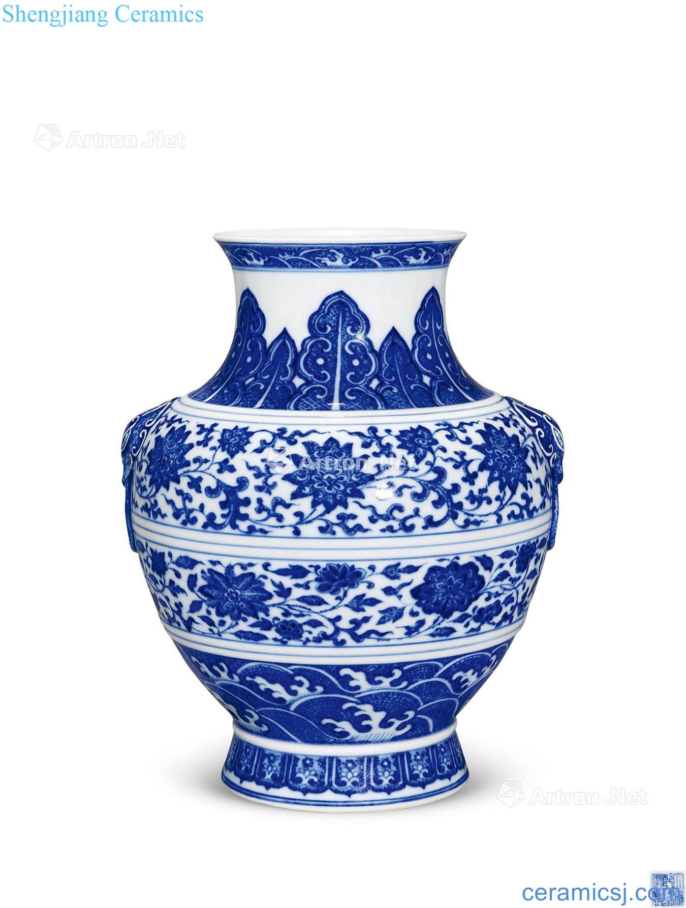 Qing qianlong Blue and white lotus flower shop first to any