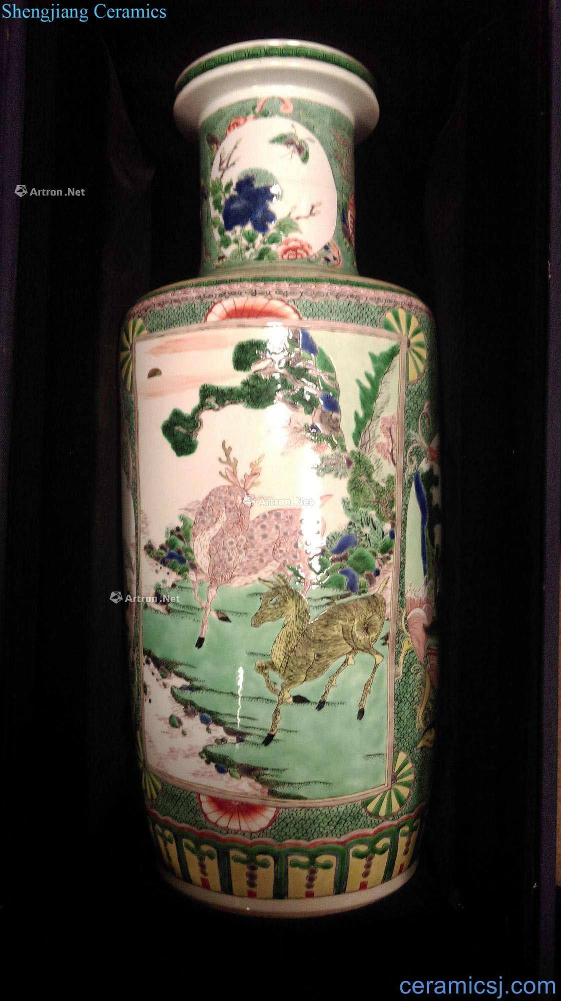 The qing emperor kangxi colorful window LuHe rhinoceros full moon lines were bottles