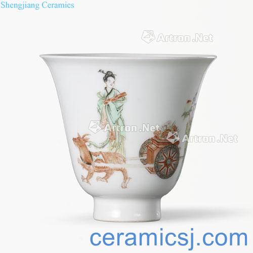 The qing emperor kangxi colorful fairy ShouLing shape cups