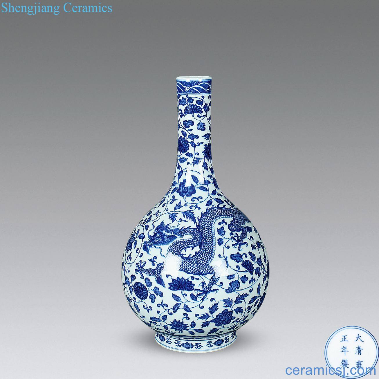 qing Blue and white dragon gall bladder