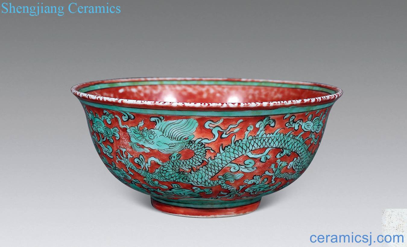 Ming jiajing red self-identify dragon bowl