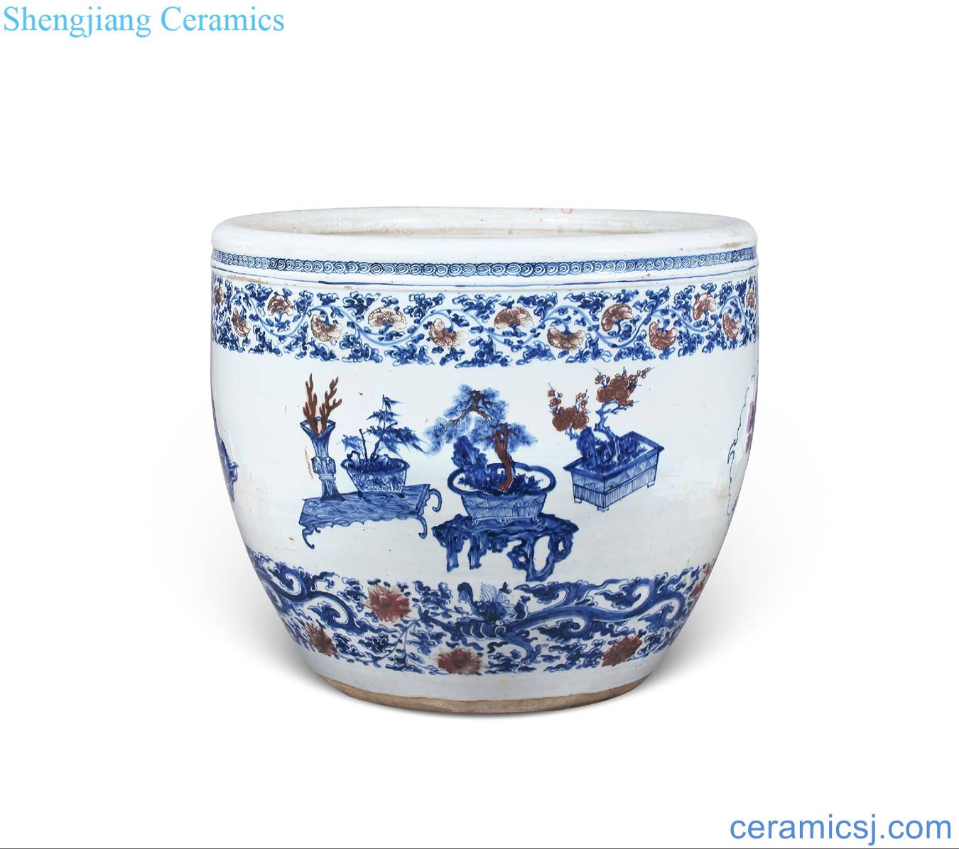 The qing emperor kangxi Blue and white figure VAT youligong antique