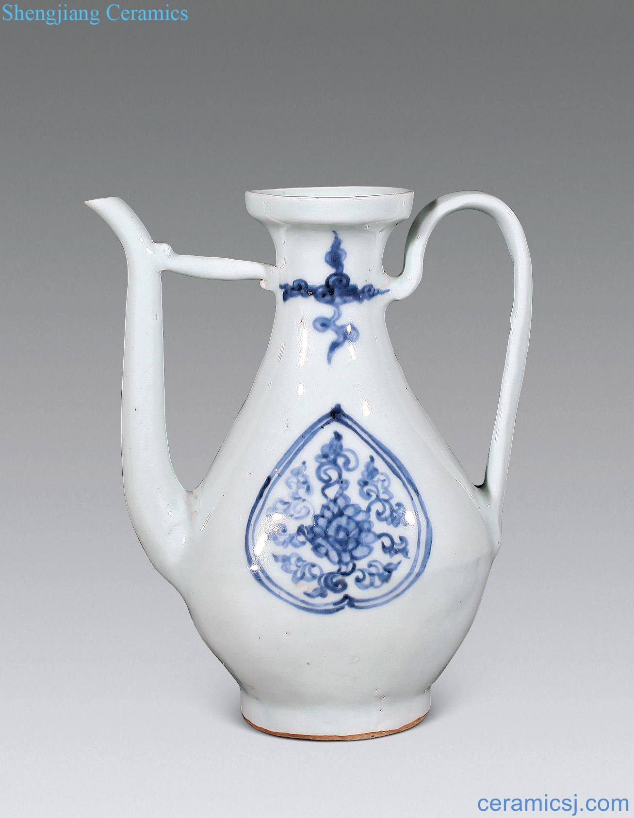 Jiajing of MingZhengDe - Blue and white lotus flower grain ewer
