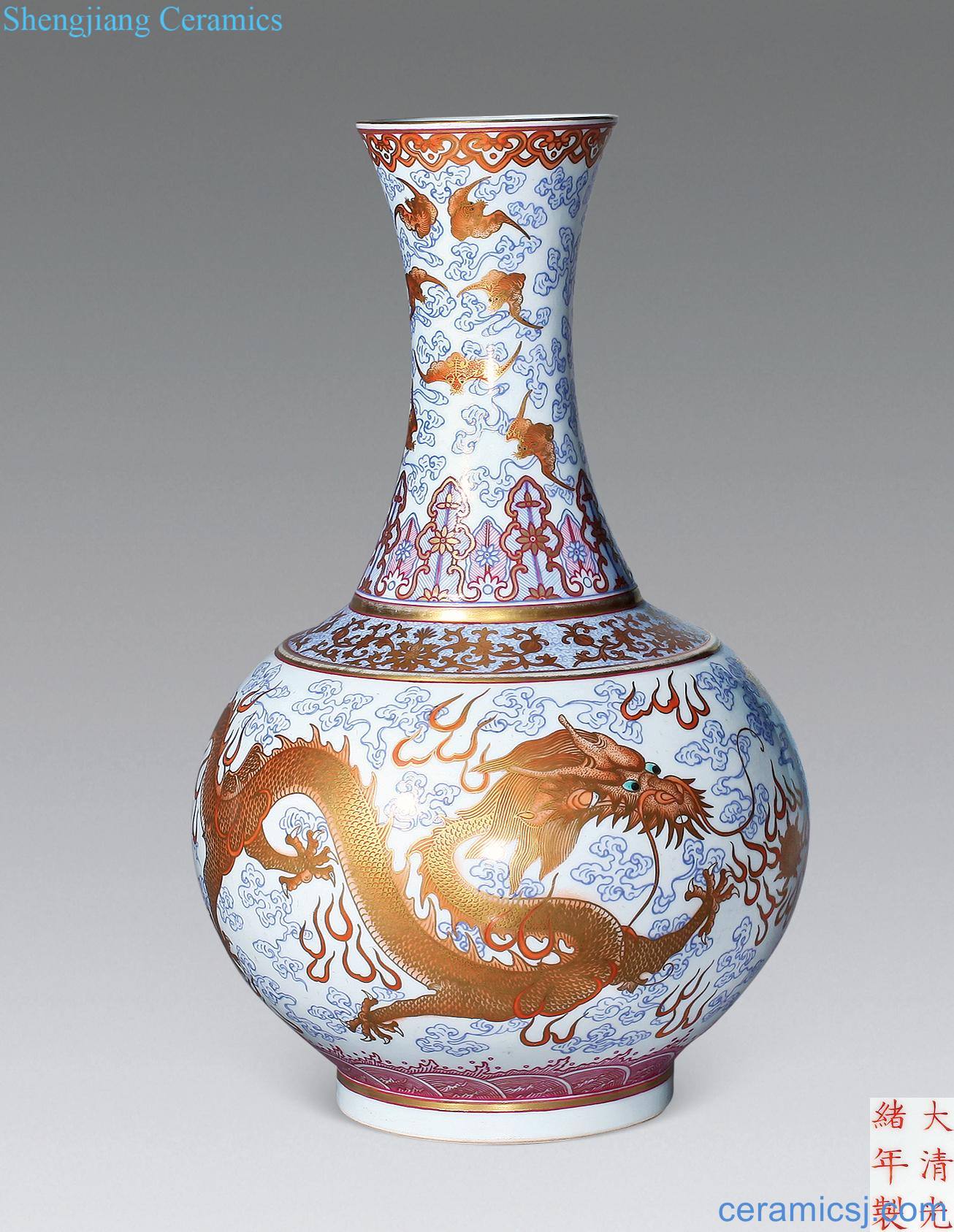Pastel reign of qing emperor guangxu dragon design