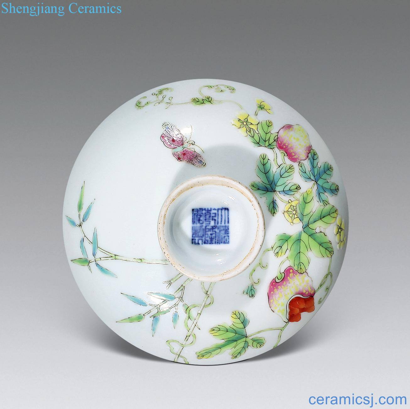 Qing qianlong pastel tureen lid