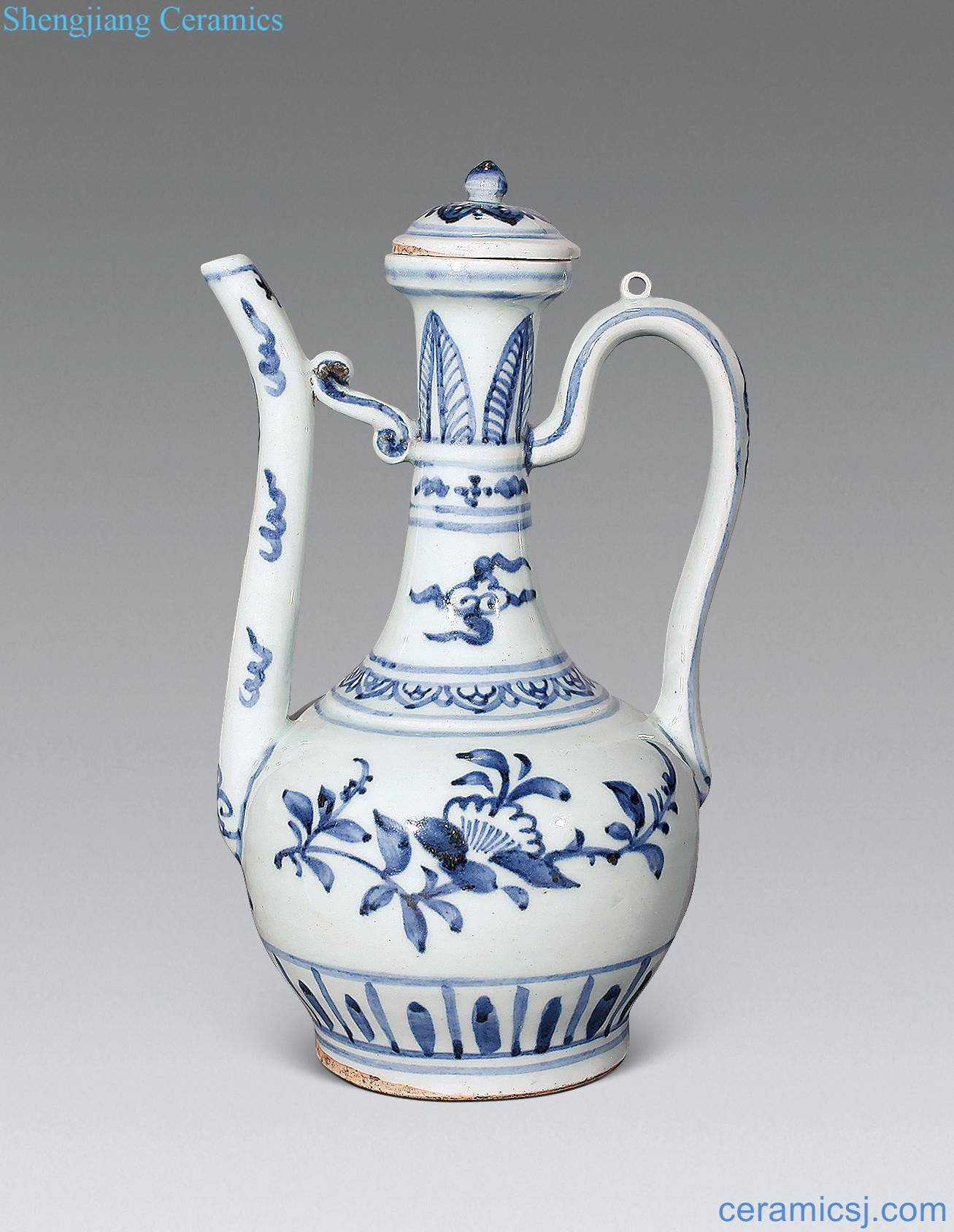 Ming dynasty Blue and white flowers ewer